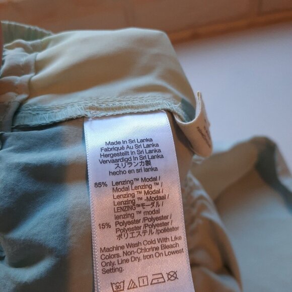 Madewell Carley Wide Leg Pant Womens Medium Pale Green Minimalist Softdrape FLAW - Picture 10 of 15